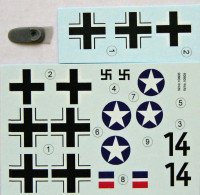 LF Model C7247 Decals Bf 109G Captured (FUJ/HAS) Part I. 1/72