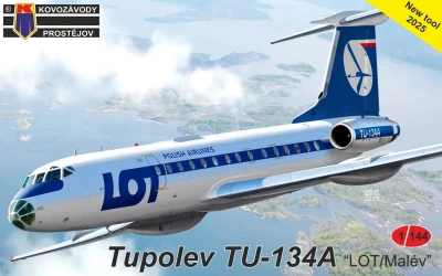 Kovozavody Prostejov 14411 Tupolev Tu-134A (LOT, MALEV) 1/144