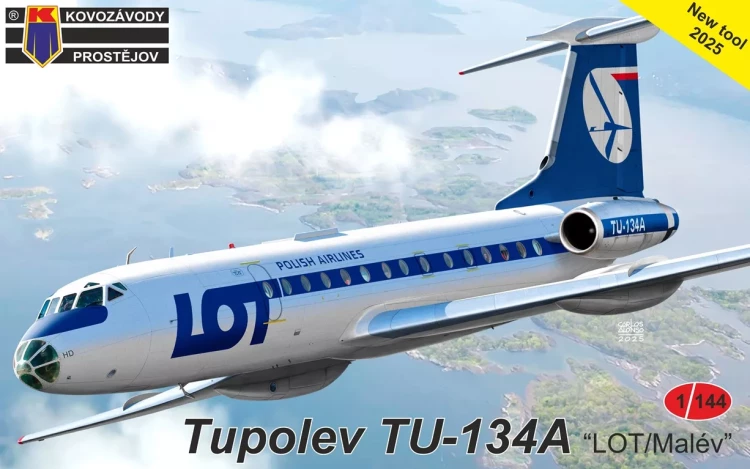 Kovozavody Prostejov 14411 Tupolev Tu-134A (LOT, MALEV) 1/144