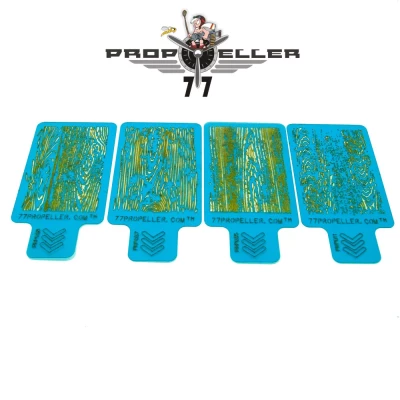 77 Propeller 77PRP034 Airbrush Stencils 'Wood TEXTURE' Set No. 7 (4 pcs)