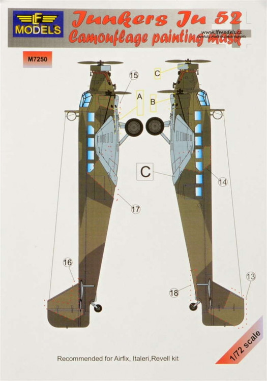 LF Model M7250 Mask Junkers Ju 52 (AIRF/ITA/REV) 1/72