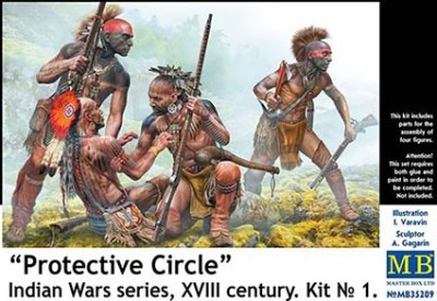 Master Box 35209 Protective Circle, Indian Wars series (4 fig) 1/35