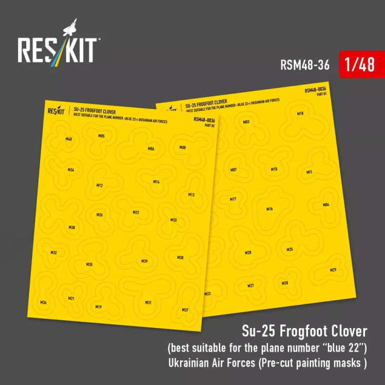 Reskit M48036 Su-25 Frogfoot Clover masks 1/48