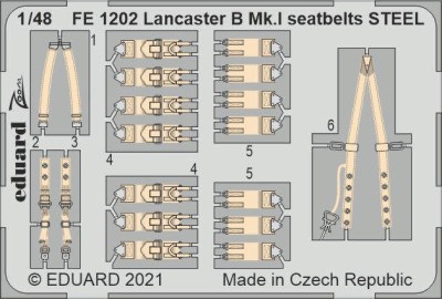 Eduard FE1202 Lancaster B Mk.I seatbelts STEEL (HKM) 1/48