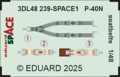 Eduard 3DL48239 P-40N seatbelts SPACE (EDU) 1/48