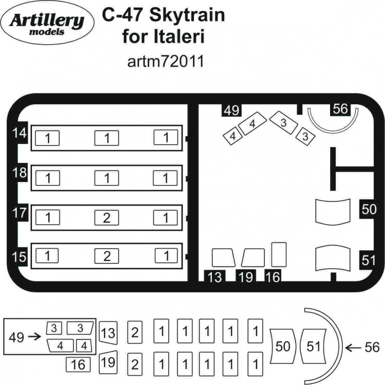 Fly model M7211 Masks for C-47 Skytrain (ITAL) 1/72