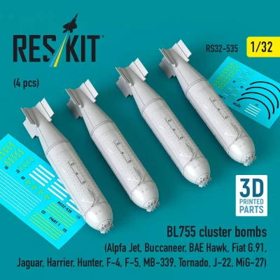 Reskit 32535 BL755 cluster bombs (4 pcs.) 1/32