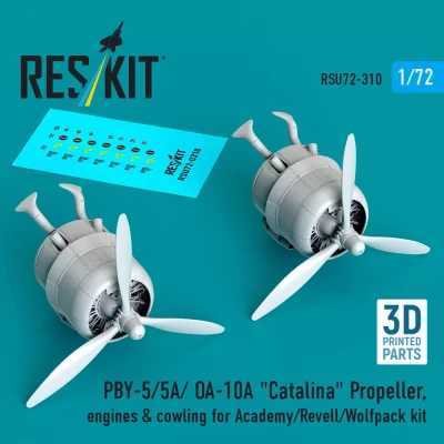 Reskit U72310 PBY-5/5A/ OA-10A Propeller, engines &amp; cowling 1/72
