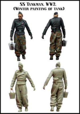 Evolution Miniatures 35089 SS Tankman . WW2 ( Winter painting of tank )