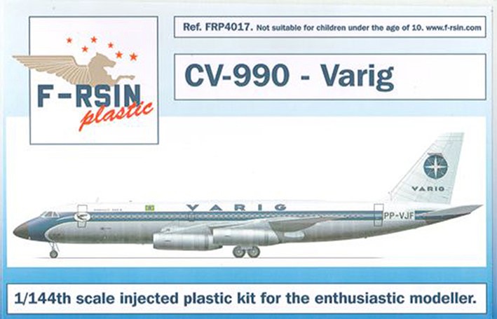 F-rsin Plastic FRP4017 Convair CV-990 Decals Varig, silk-screened decals; 1/144