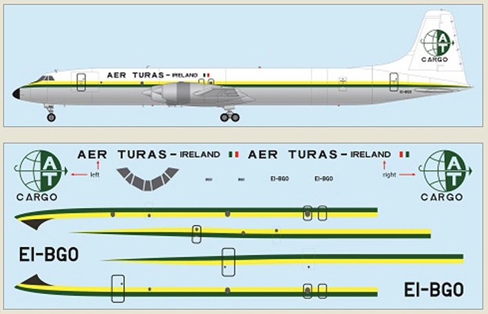 F-rsin Plastic FRP4124 Canadair CL-44J - Aer Turas Ireland EI-BGO Includes a laser-printed decal. 1/144