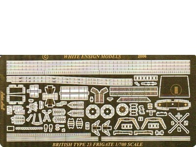 White Ensign Models PE 0776 Royal Navy TYPE 23 FRIGATE *NO instructions..parts list only* 1/700