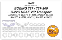 KV Models 14457 Boeing 727 / Boeing 727-200 / C-22C USAF VIP Transport (MINICRAFT #14512, #14516, #14522, #14555, #14577, #14599, #14531, #14536, #14465) + маски на диски и колеса Minicraft US 1/144