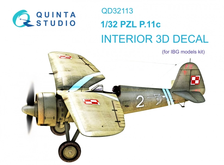 Quinta studio QD32113 PZL P.11c (IBG model) 3D Декаль интерьера кабины 1/32