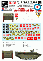 Star Decals STAR35969 British 79th Armoured Division NW Europe #1 Generic Formations and AoS markings 1/35