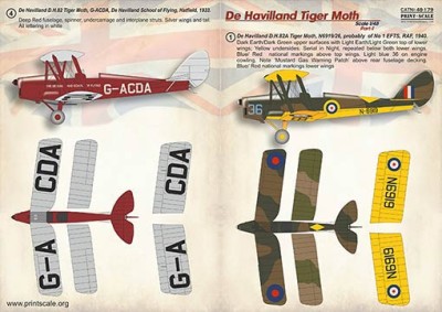 Print Scale 48-179 De Havilland Tiger Moth - part 1 (wet decals) 1/48