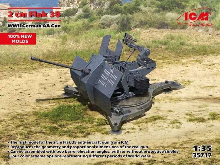 ICM 35717 2cm Flak 38 German WWII AA Gun 1/35