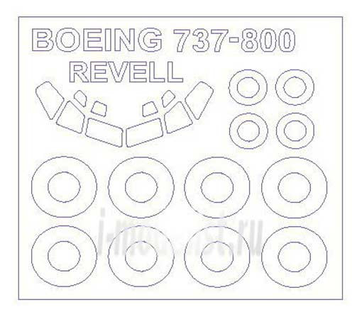 KV Models 14370 Boeing 737-800 (REVELL #04268,#04245,#04238,#04241,#04271,#04202,#64202,#64268) + маски на диски и колеса Revell 1/144