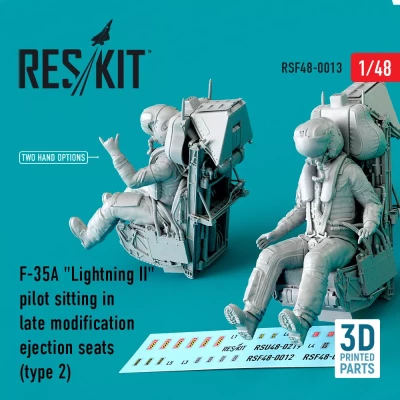 Reskit F48013 F-35A 'Lightning II' pilot sitting in ej.seat 1/48