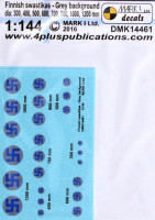4+ Publications DMK-14461 1/144 Decals Finnish swastikas grey backg.(2 sets)
