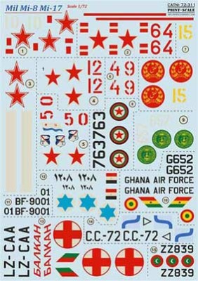 Print Scale 72-311 Mil Mi-8/Mi-17 (wet decals) 1/72