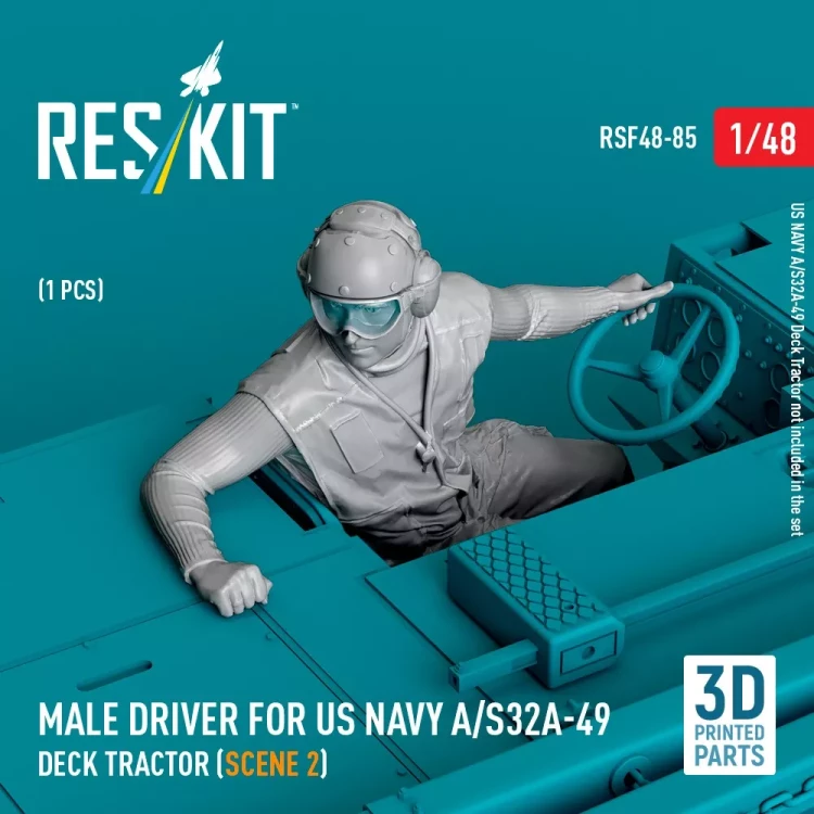 Reskit F48085 Male driver US NAVY A/S32A-49 Deck Tractor 2 1/48
