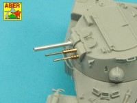 Aber 35L274 Armament for French Light Armoured Car AML-60-7, barrel for 7,62mm Machine guns x 2 pcs. & 90mm mortar (designed to be used with Takom kits) 1/35