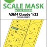 Art Scale 200-M32007 Mitsubishi A5M4 Claude wheels and canopy frame paint masks (inside & outside) 1/32