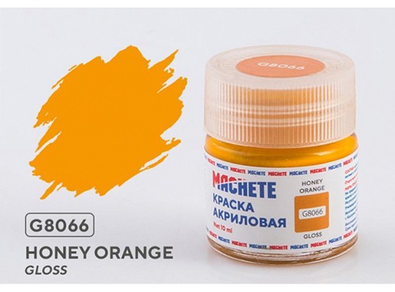 Machete G8066 Краска акриловая Honey orange (Медовый оранжевый, глянцевый) 10 мл.