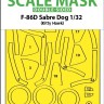 Art Scale 200-M32108 North-American F-86D Sabre Dog wheels and canopy frame paint mask (inside and outside) 1/32