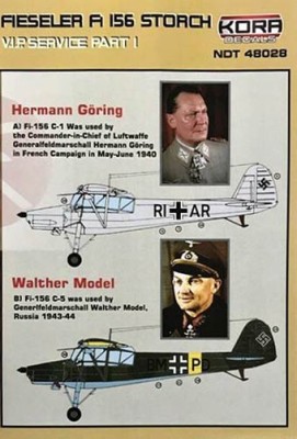 Kora Model NDT48028 Fiesler Fi-156 Storch VIP Service Pt.1 декали 1/48