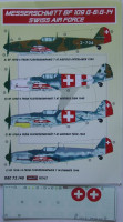 Kora Model DEC72140 Bf 109 G-6/G-14 (Swiss Air Force) декали декали 1/72