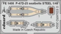 Eduard FE1408 P-47D-25 seatbelts STEEL (MINA) 1/48
