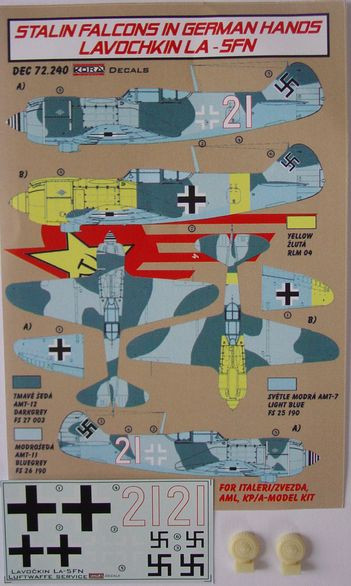 Kora Model DEC72240 Lavochkin La-5FN (Luftwaffe service) декали декали 1/72