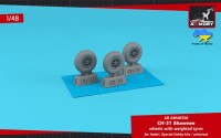 Armory ARAW48358 Piasecki H-21 Shawnee wheels with weighted tyres 1/48