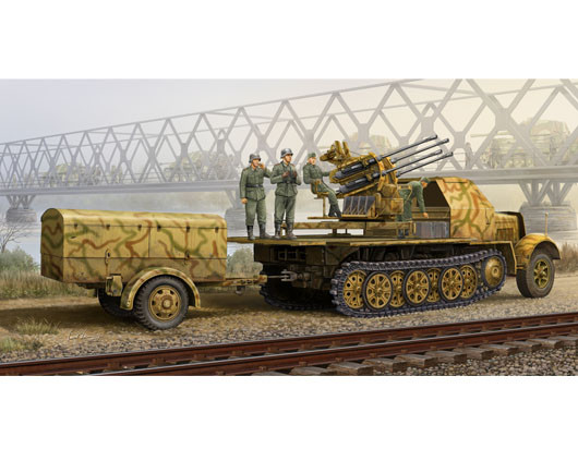 Trumpeter 01524 Немецкая 20 мм. счетверенная ЗСУ на Sd Kfz. 7/2 1/35
