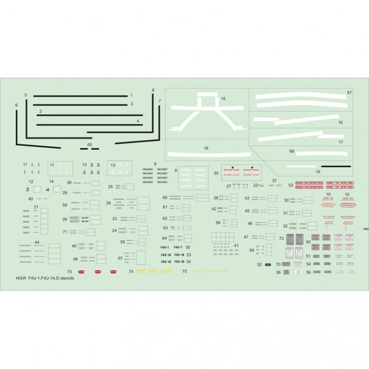 HGW 232012 STENCILS F4U CORSAIR (TAM) 1/32