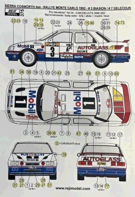 Reji Model 375 Sierra Cosworth 4x4 Rallye Monte Carlo 1992 1/24
