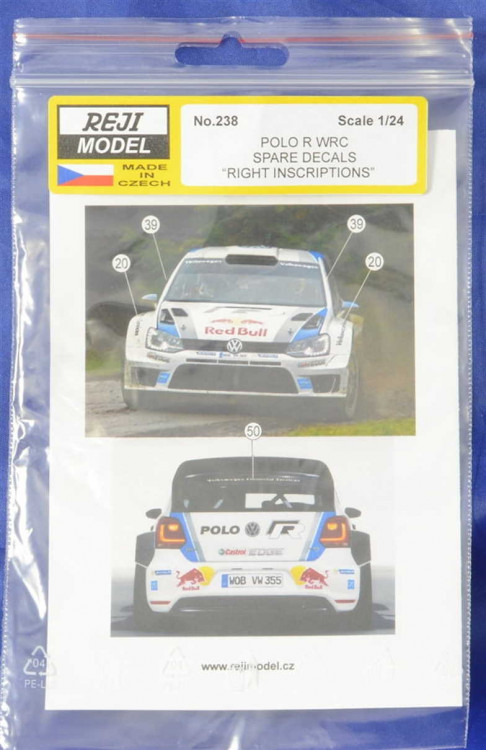 Reji Model 238 Polo R WRC spare decals (VW Fin.Services) 1/24