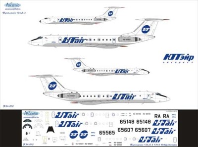 Ascensio Т34-012 Ту-134А-3 (ЮтАйр) 1/144