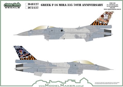 Model Maker Decals D48127 Greek Lockheed-Martin F-16C Mira 335 70th Anniversary NATO Tiger Meet 2018 1/48