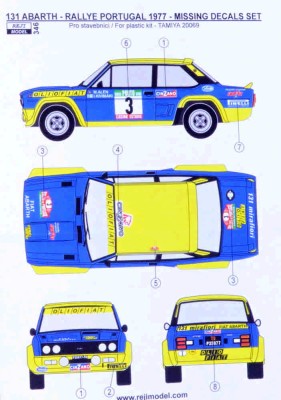 Reji Model 346 Fiat 131 Abarth Rallye Portugal 1977 (decals) 1:24 1/24