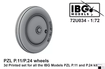 IBG Models U7234 PZL P.11/P.24 Wheels (3D-Printed) 1/72