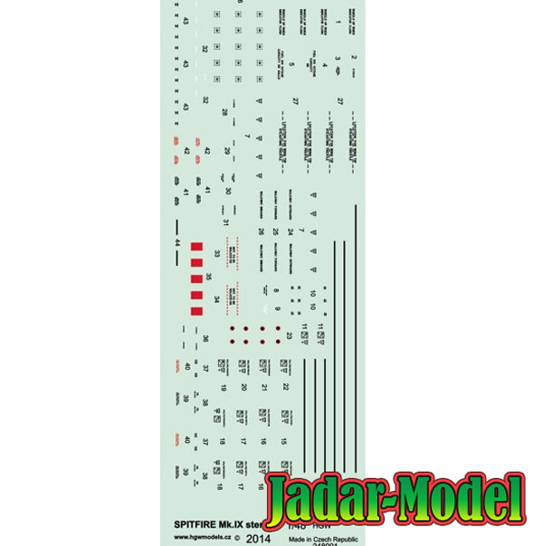 HGW 248001 Spitfire Mk.IX STENCILS декаль 1/48