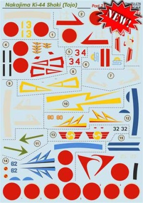 Print Scale 72-276 Nakajima Ki-44 Shoki - Part 2 (wet decals) 1/72