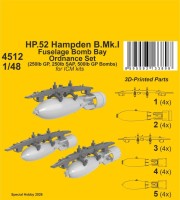 CMK SP4512 HP.52 Hampden B.Mk.I Fuselage Bomb Bay Set 1/48