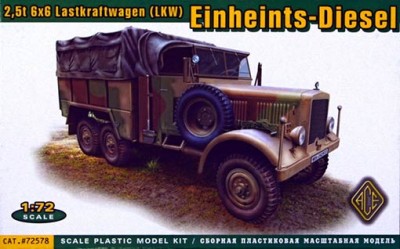 Ace Model 72578 Einheints-Diesel 2,5t 6x6 Lastkraftwagen 1/72