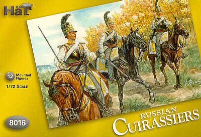 HAT 8016 Napoleonic Russian Cuirassiers 12 mounted figures, with later style helmets With both front and back cuirass 1/72
