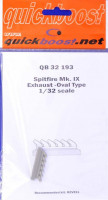 QuickBoost QB32193 Spitfire Mk. IX exhaust -oval type (REV) 1/32