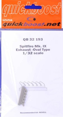QuickBoost QB32193 Spitfire Mk. IX exhaust -oval type (REV) 1/32